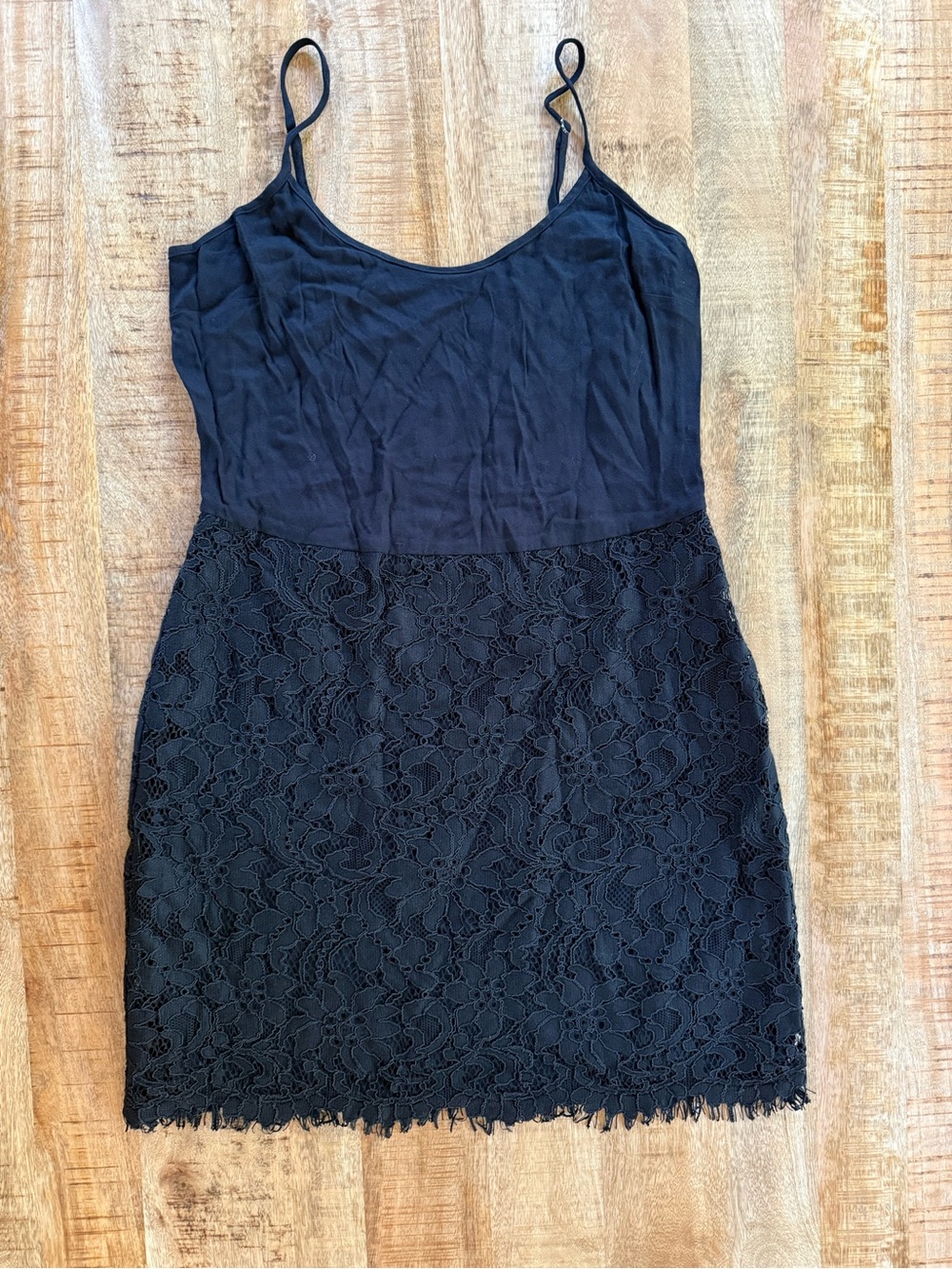 Ella Moss Black Lace Cami Mini Dress Size M Boho Date Night Party Slip